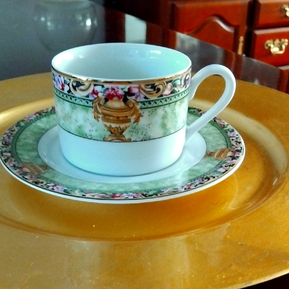 Tuscan Garden Cup N Saucer Set Of 4